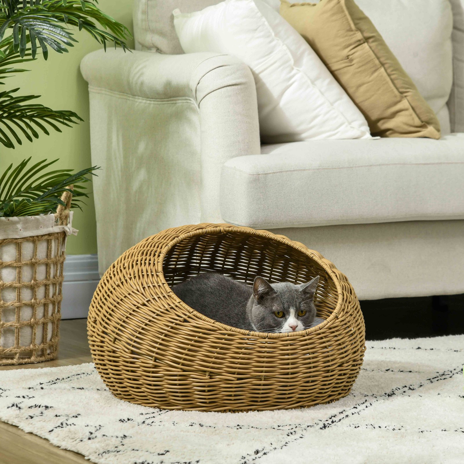 106a0dde-4035-4798-9549-f137cbc30cb2.jpg Cat Bed with Washable Cushion for Cats - Image 1