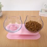New Inclined Food Cat Ear Oblique Mouth Transparent Single Pet Bowl - Image 4