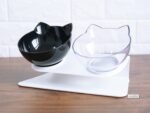 New Inclined Food Cat Ear Oblique Mouth Transparent Single Pet Bowl - Image 10