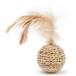 2pcs Cat Toy Pet Rattan Ball Cat Toy Funny Faux Feather Cat Bell Ball Kitten Playing Interactive Ball Toys Pet Supplies - Image 4