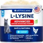 Do Not Sell On Amazon  L Lysine For Cats Lysine Powder Supplement 900mg Serving Immune Support For Cats & Kittens Sneezing Runny Nose Squinting Watery Eyes Cold Eye Respiratory Health With Taurine