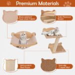 Cat Wall Furniture Set Of 4 With Hammock 2-step Cat Tree And Perch - Image 5