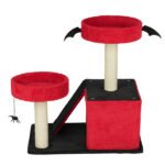 Halloween Cat Climbing Frame Gothic Cat Tree, Cat Tower With Spacious Cat Condo, 2 Padded Perches, Spider Toy, Scratching Posts, Scratching Ladder For Large Cats, Red & Black - Image 6