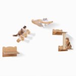 Cat Wall Furniture Set Of 4 With Hammock 2-step Cat Tree And Perch - Image 4